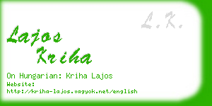 lajos kriha business card